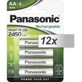 12x4 Panasonic Accu NiMH Mignon AA 2450 mAh Rechargeable Evolta #1