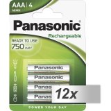 12x4 Panasonic Accu NiMH Micro AAA 750 mAh Rechargeable Evolta #1