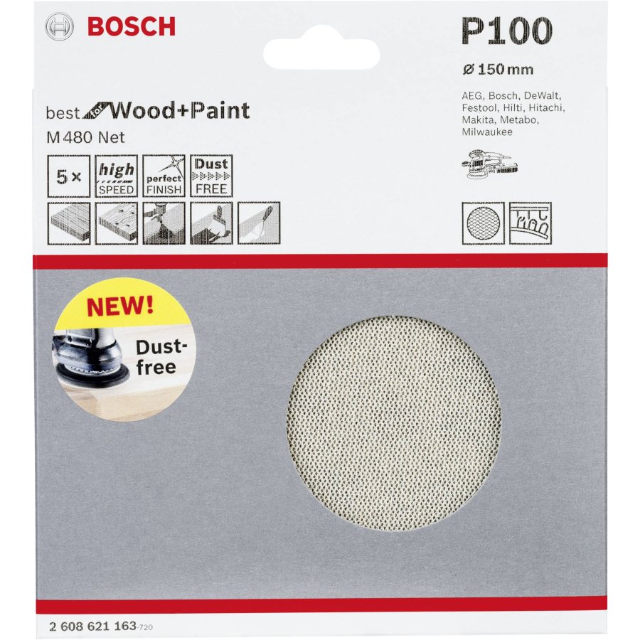 Bosch Abrasive Sanding Sheet 150mm K100 5x        M480 #1
