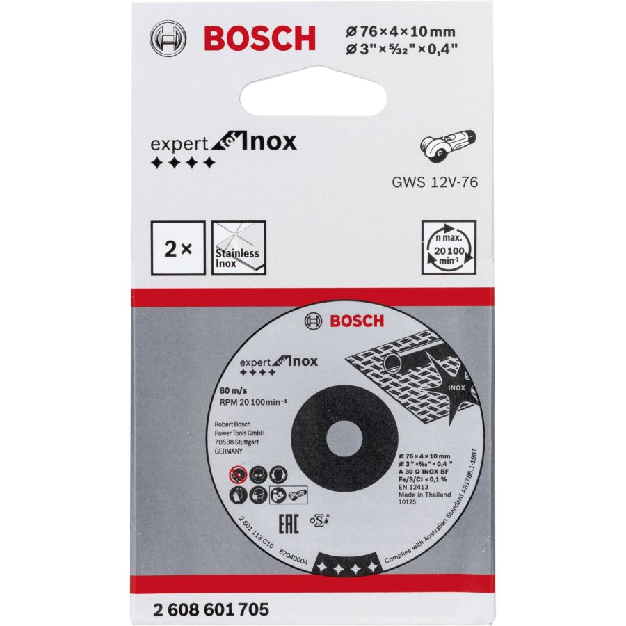 Bosch Roughing Wheel 76x4x10mm ExpertforInox #1