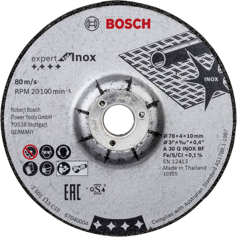 Bosch Roughing Wheel 76x4x10mm ExpertforInox #2