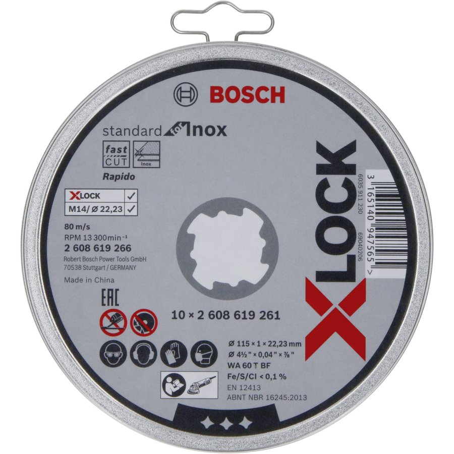 Bosch X-LOCK Cutting Disc Set Inox   10x115x1mm #1
