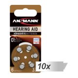 10x6 Ansmann Zinc-Air 312 (PR41) Hearing Aid Batteries #1