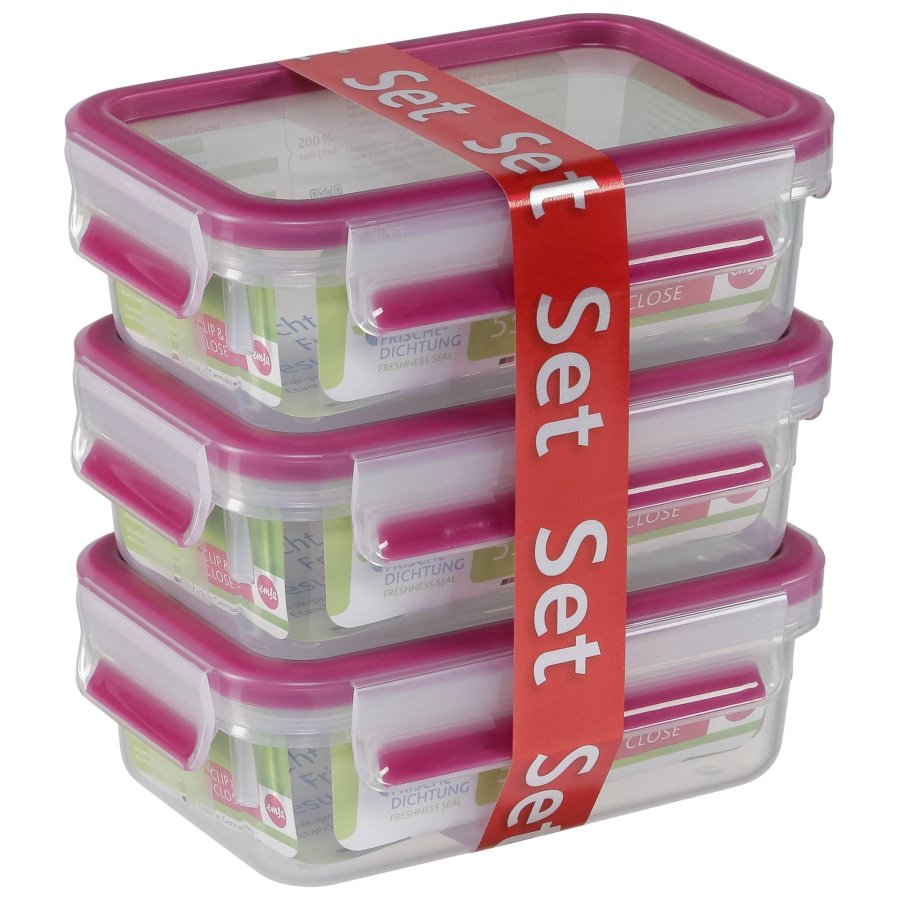 Emsa Food Clip&Close 515582 transp./pink 0,55l 3 piece Set #1