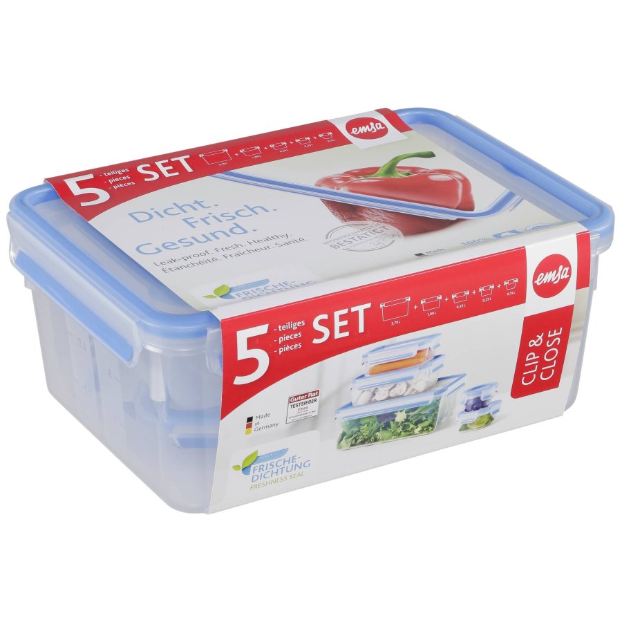 Emsa Food Clip&Close 508568 5 pcs. Set transparent/blue #2