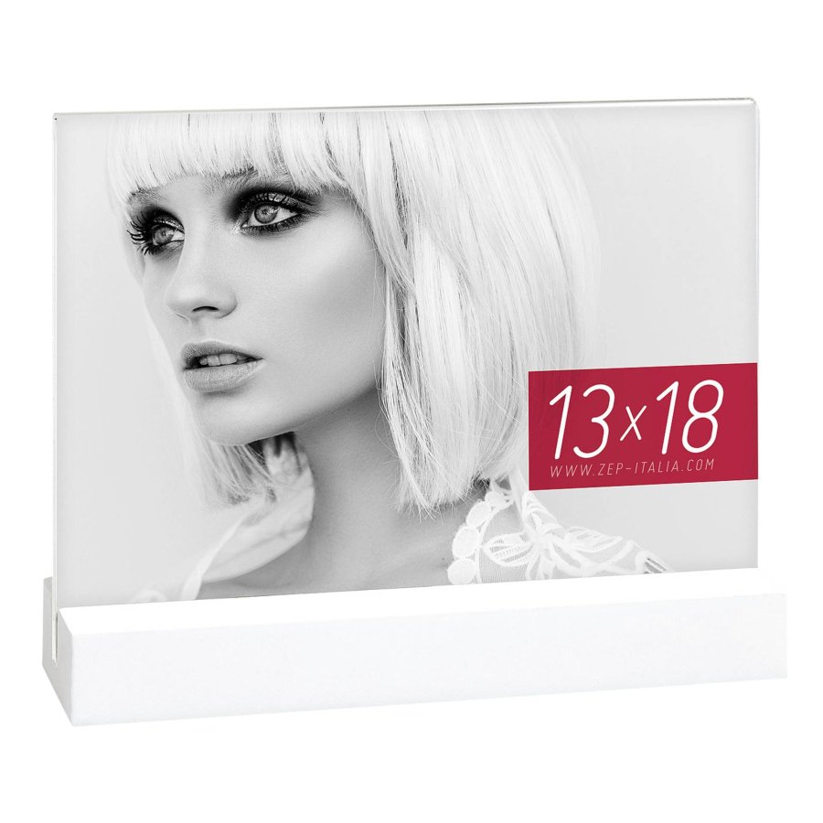 ZEP Dresda White           13x18 Acrylic w. wooden Base    AQ657W #1