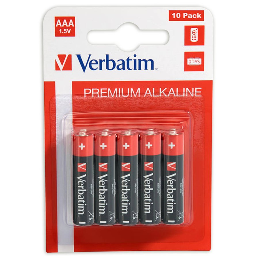 1x10 Verbatim Alkaline battery Micro AAA LR 03            49874 #1