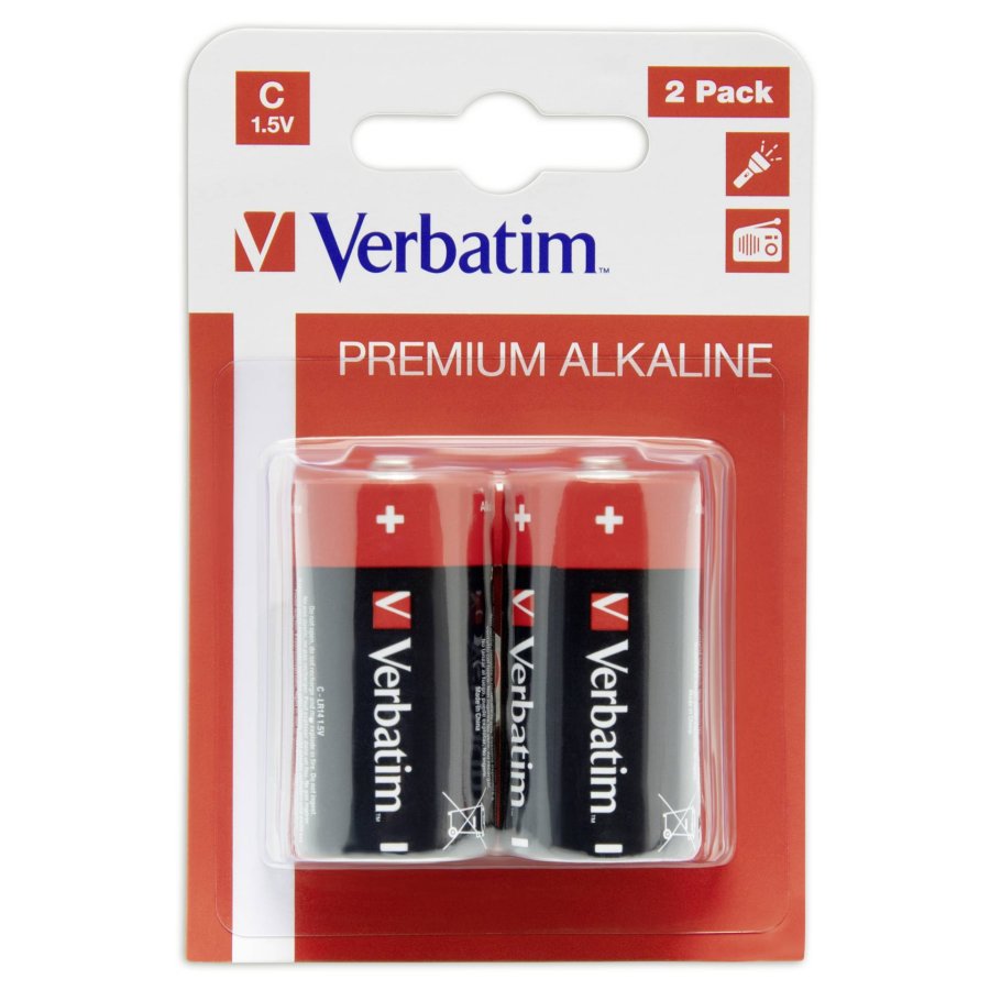 1x2 Verbatim Alkaline battery Baby C LR 14               49922 #1