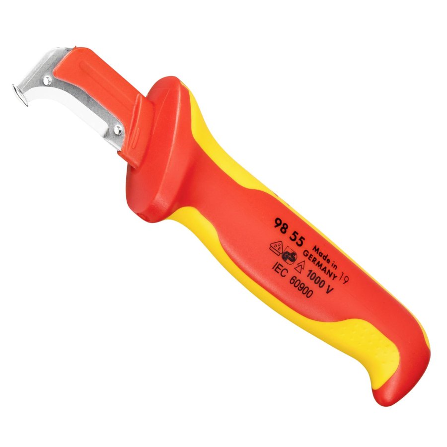 Knipex Kabelmantelmesser 009855 Metallic, Rd, Gul Fast klingekniv #1