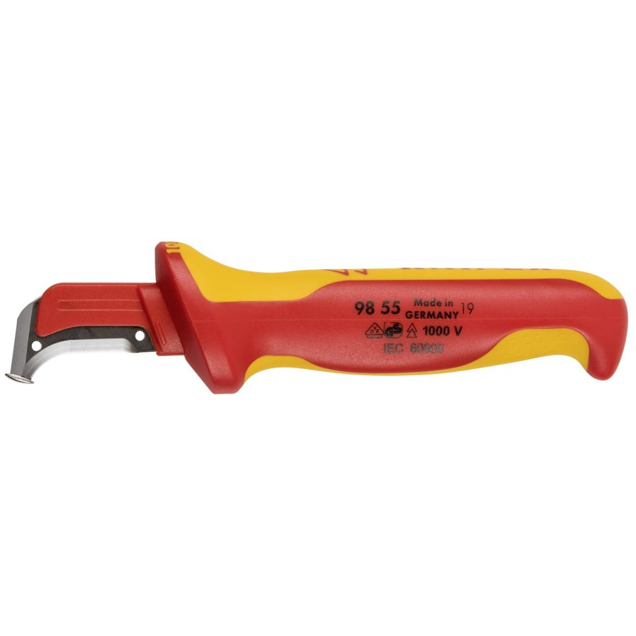Knipex Kabelmantelmesser 009855 Metallic, Rd, Gul Fast klingekniv #2