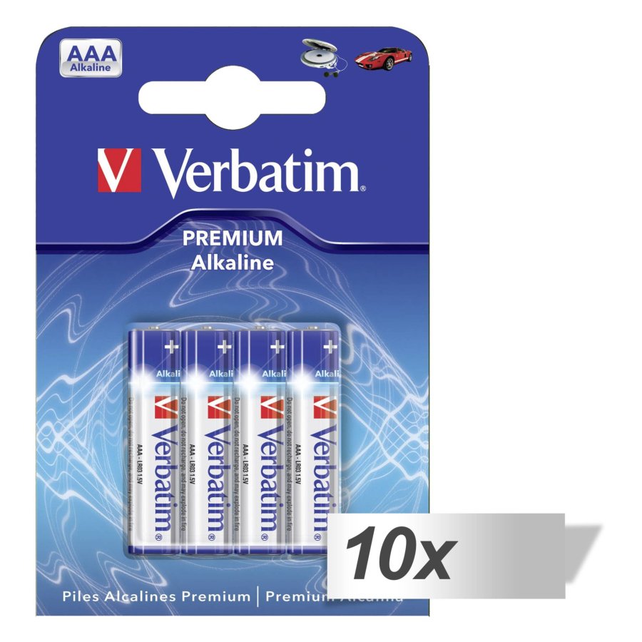 10x4 Verbatim Alkaline battery Micro AAA LR 03            49920 #1