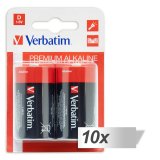 10x2 Verbatim Alkaline battery Mono D LR 20               49923 #1