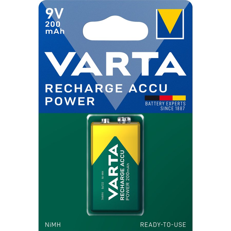 10x1 Varta Rechargeable Accu NiMh 200 mAh 9V-Block #1