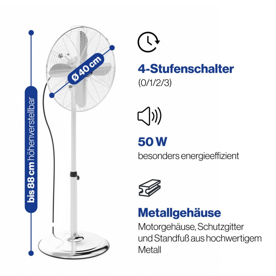 ProfiCare PC-VL 3064 MS 40 cm Metall Stand-Ventilator     inox #5