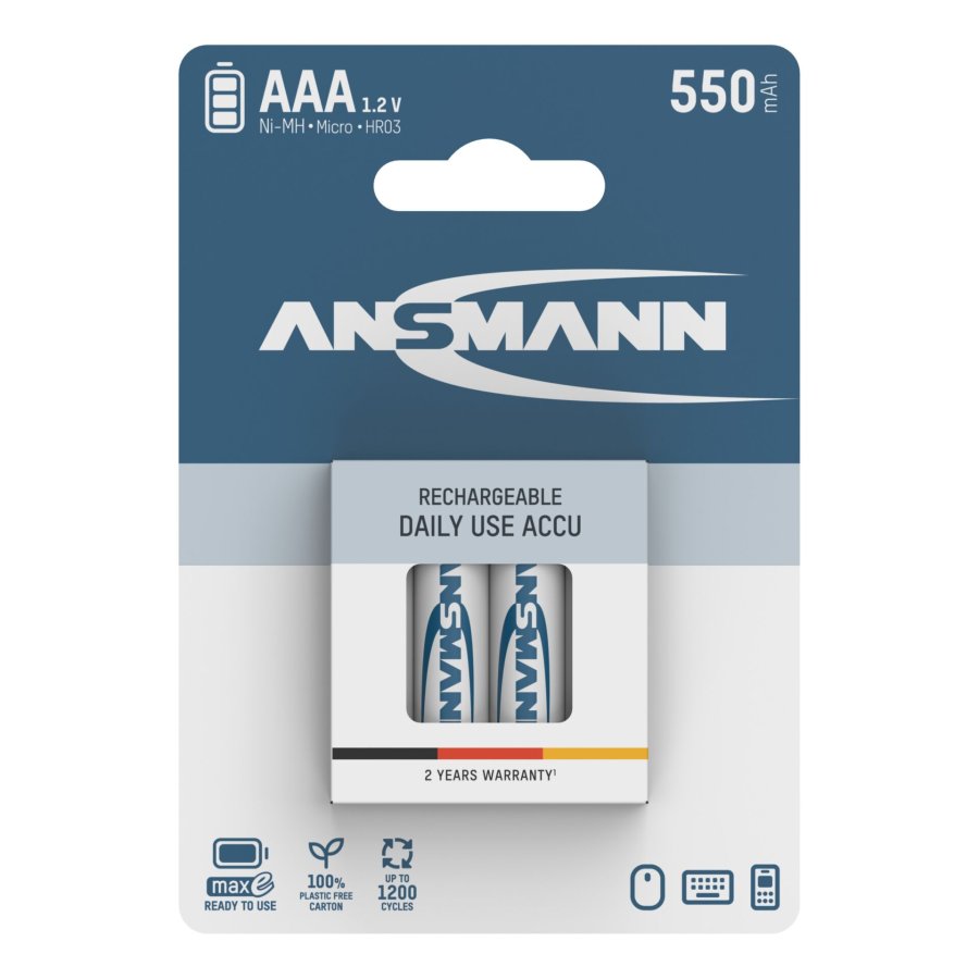 12x4 Ansmann maxE NiMH bat. Micro AAA 550 mAh        5030772 #1