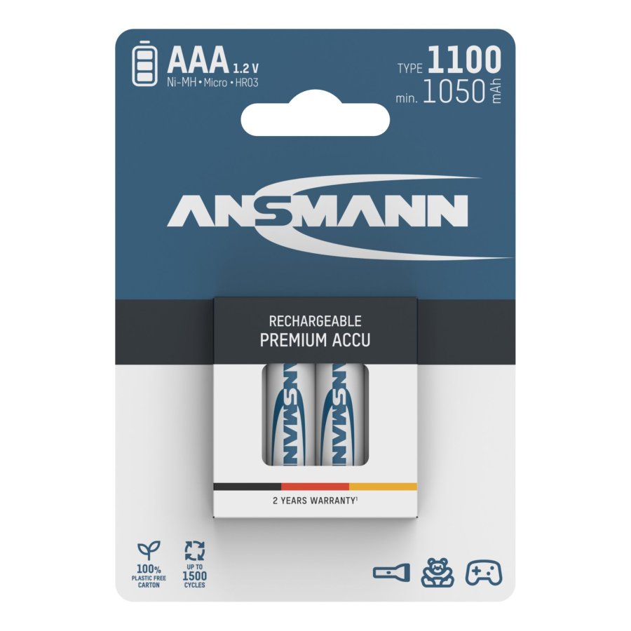 12x4 Ansmann NiMH bat. 1100 Micro AAA 1050 mAh #1