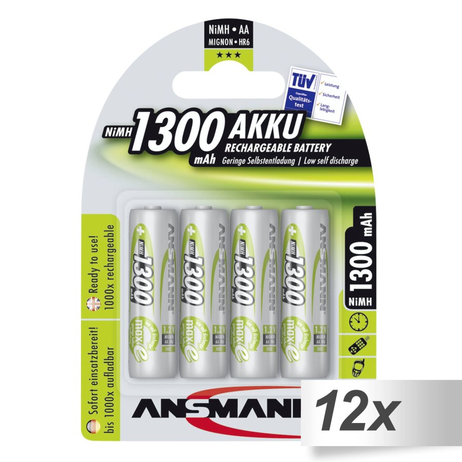 12x4 Ansmann maxE NiMH bat. Mignon AA 1300 mAh #1