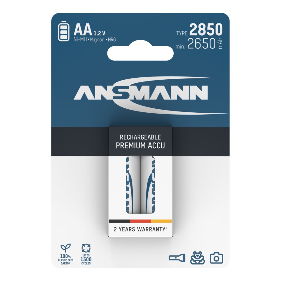 12x2 Ansmann NiMH bat. 2850 Mignon AA 2650 mAh #1