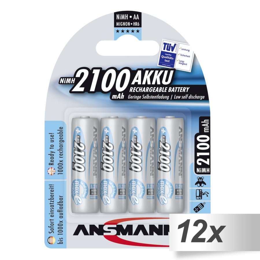 12x4 Ansmann maxE NiMH bat. Mignon AA 2100 mAh       5035052 #1