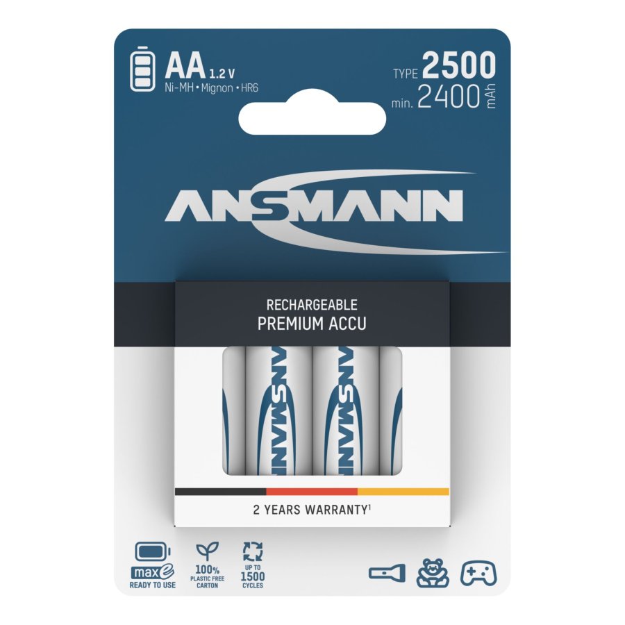 12x4 Ansmann maxE NiMH bat. 2500 Mignon AA 2400 mAh #1
