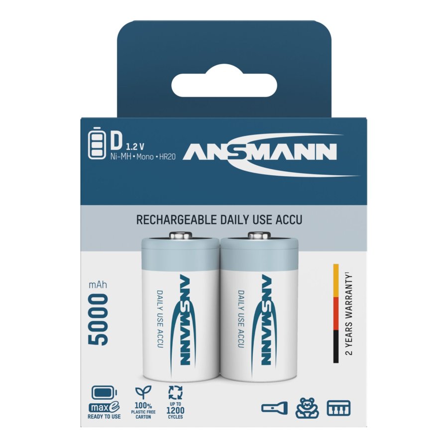 6x2 Ansmann maxE NiMH bat. Mono D 5000 mAh          5030922 #1