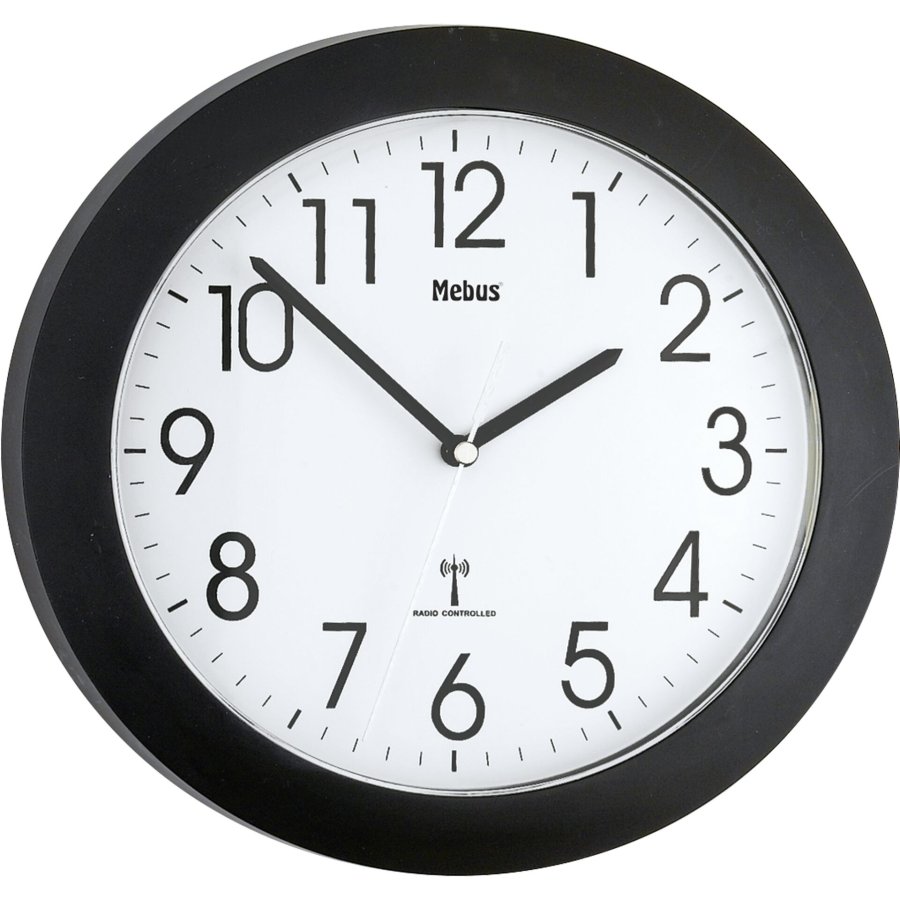 Mebus 52450 wireless wall clock black #1
