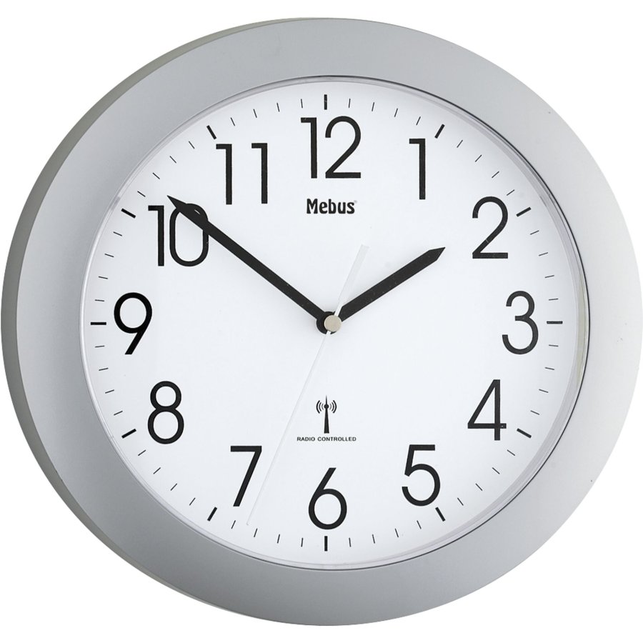 Mebus 52451 wireless wall clock silver #1