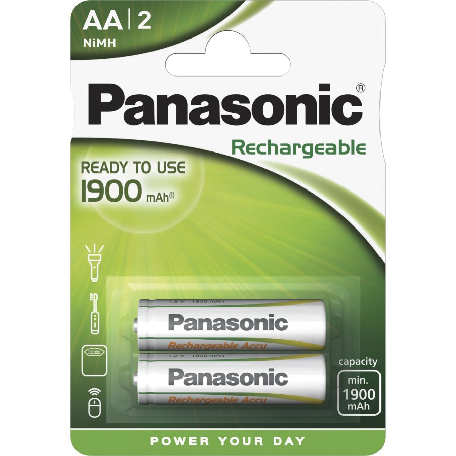1x2 Panasonic Accu NiMH Mignon AA 1900 mAh Ready to Use #1