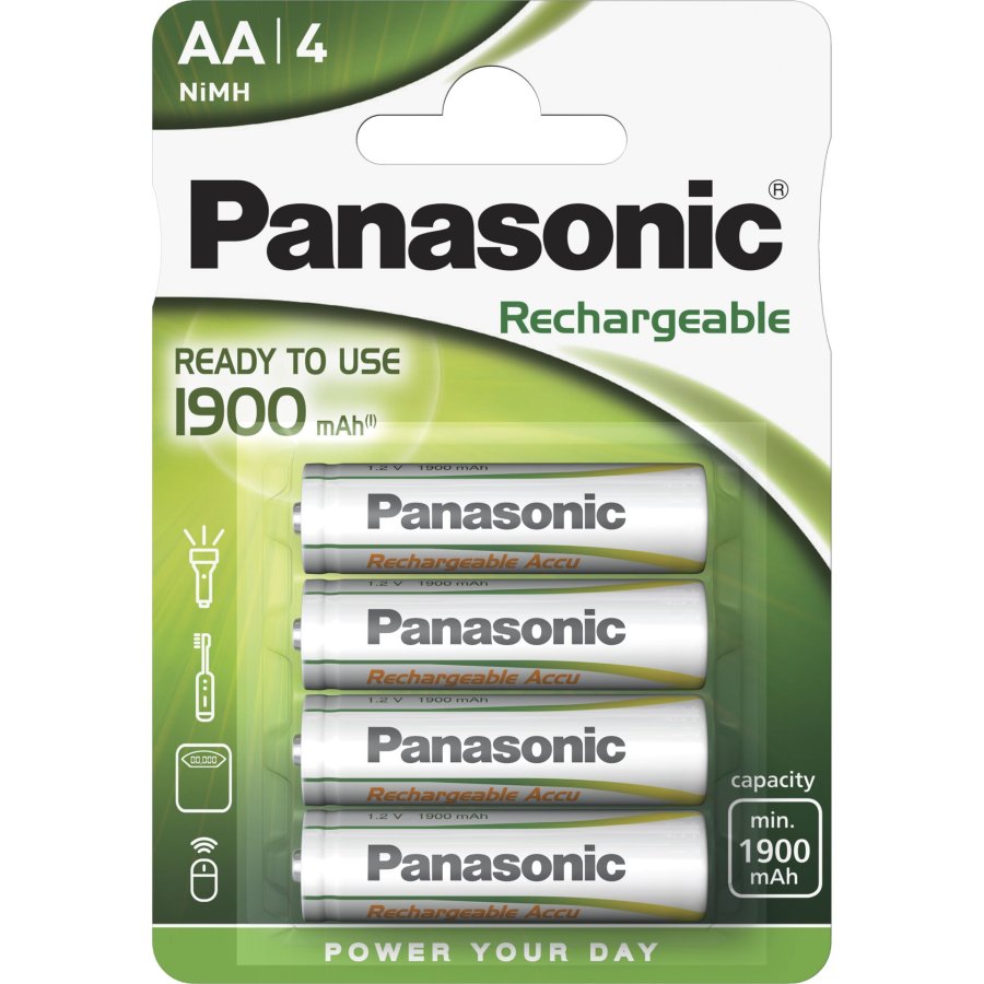 1x4 Panasonic NiMH Mignon Accu AA 1900 mAh Ready to Use #1