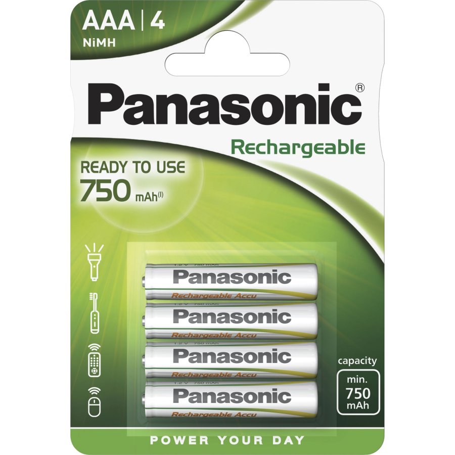 1x4 Panasonic Accu NiMH Micro AAA 750 mAh Rechargeable Evolta #1