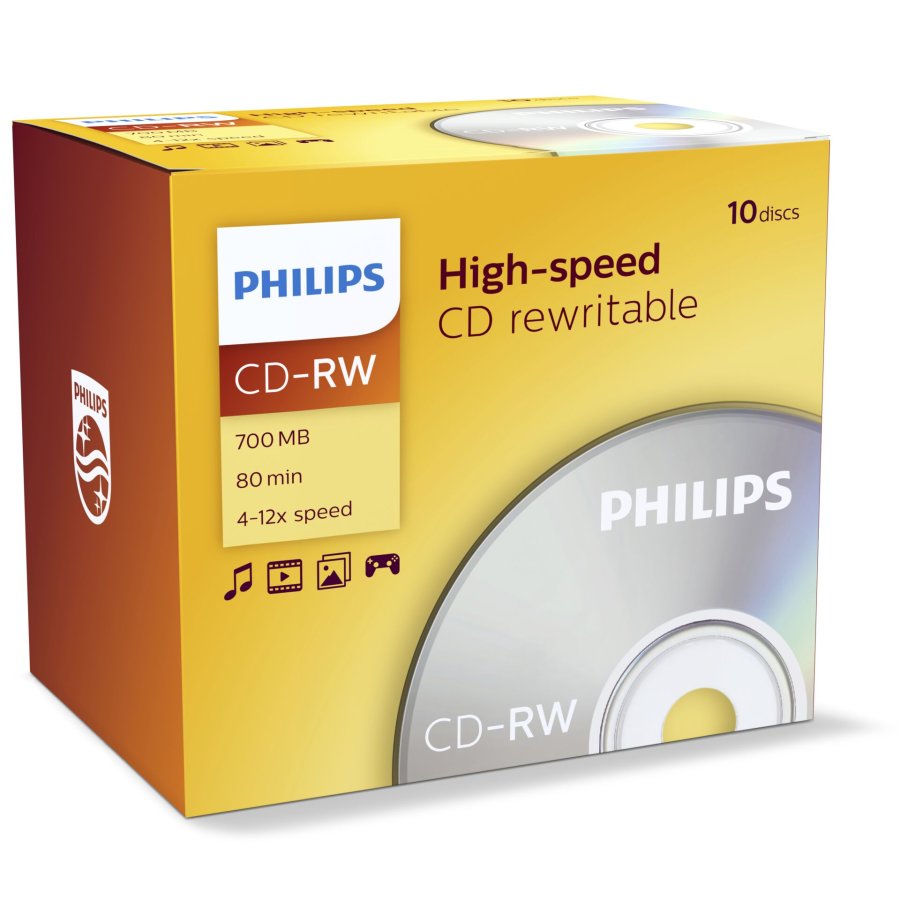 1x10 Philips CD-RW 80Min 700MB 4-12x JC #1