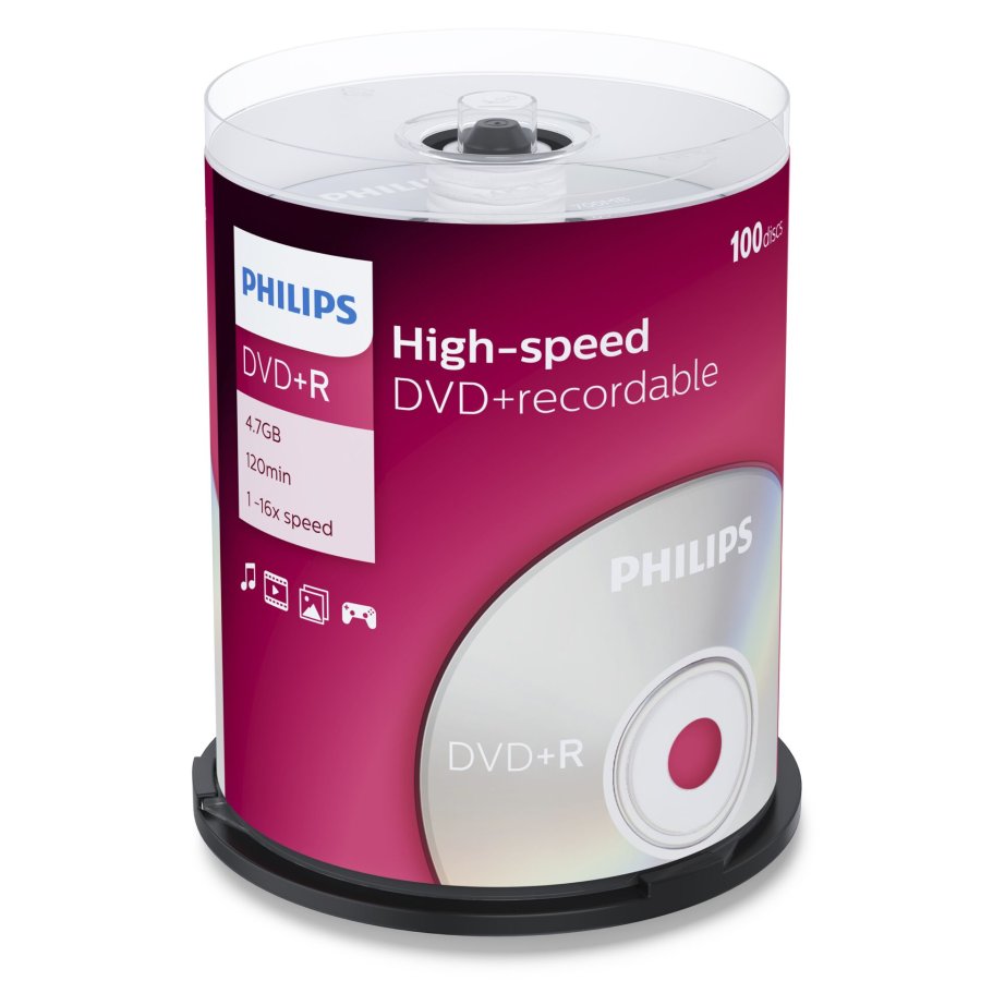 1x100 Philips DVD+R 4,7GB 16x SP #1