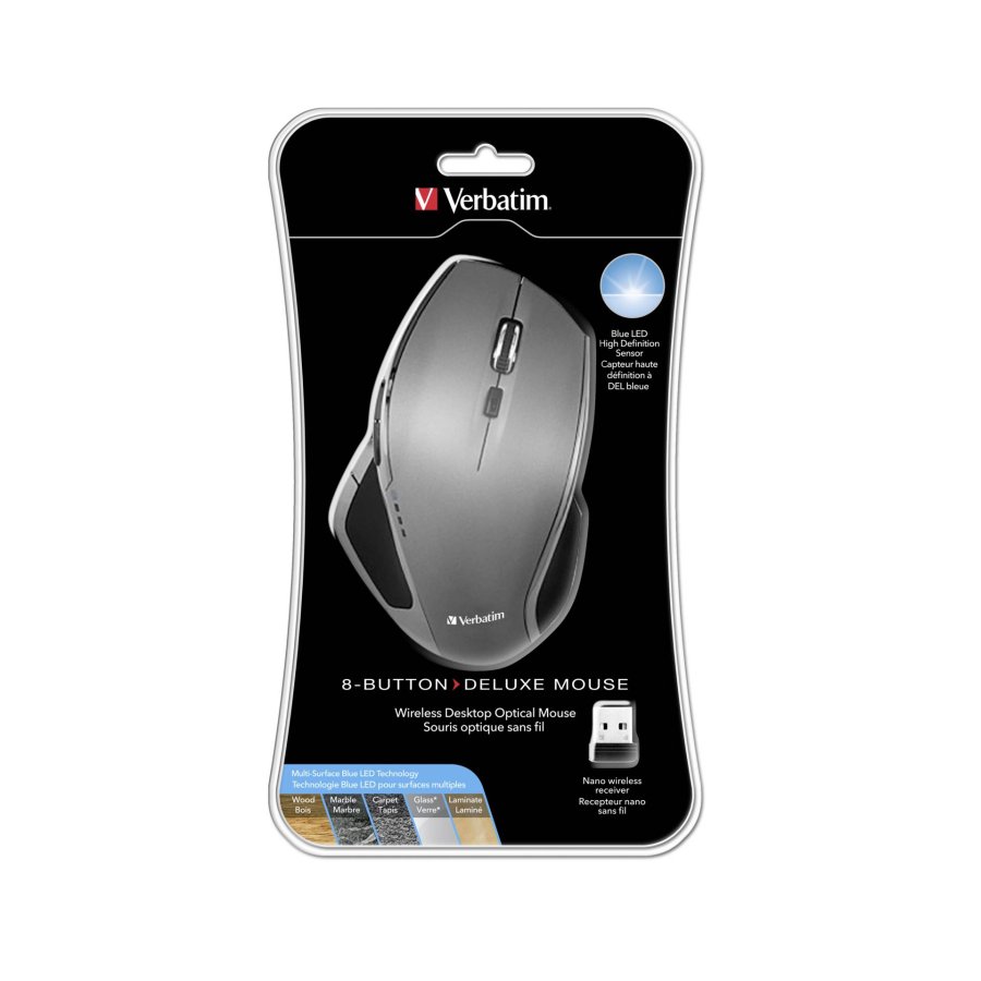 Verbatim Wireless Desktop Mouse Deluxe 8 Button Blue LED   49041 #4