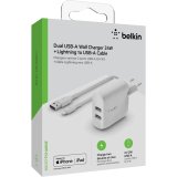 Belkin Dual USB-A Charger, 24W incl. Lightning Cable 1m, white #2