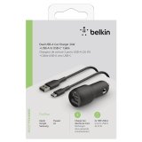 Belkin USB-A Car Charger 24W 1m USB-C Cable sw. CCE001bt1MBK #1