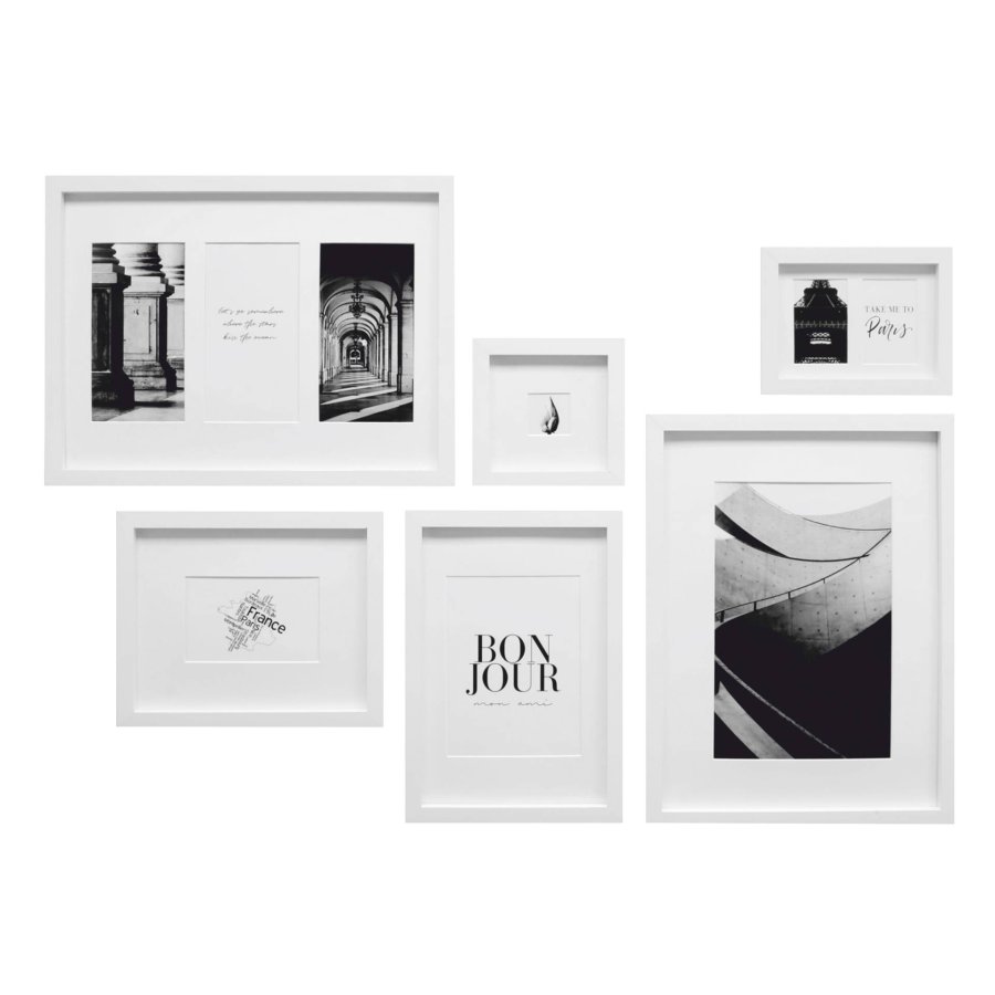 Deknudt S46YK1 WALL picture wall with 6 white wooden Frames #1