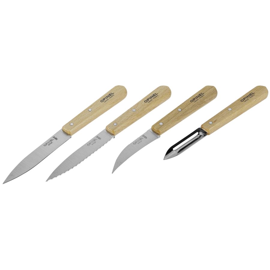 Opinel Natural 4 essential knives Box Set #1