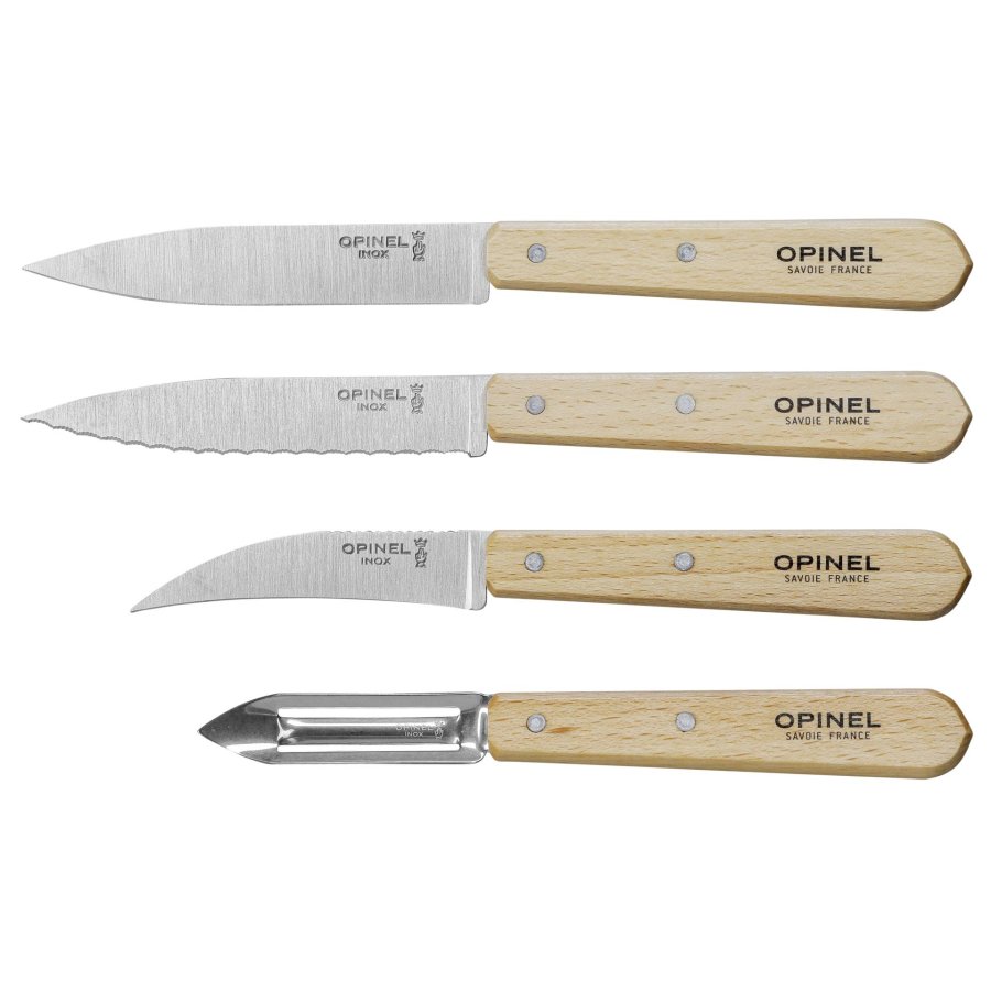 Opinel Natural 4 essential knives Box Set #2