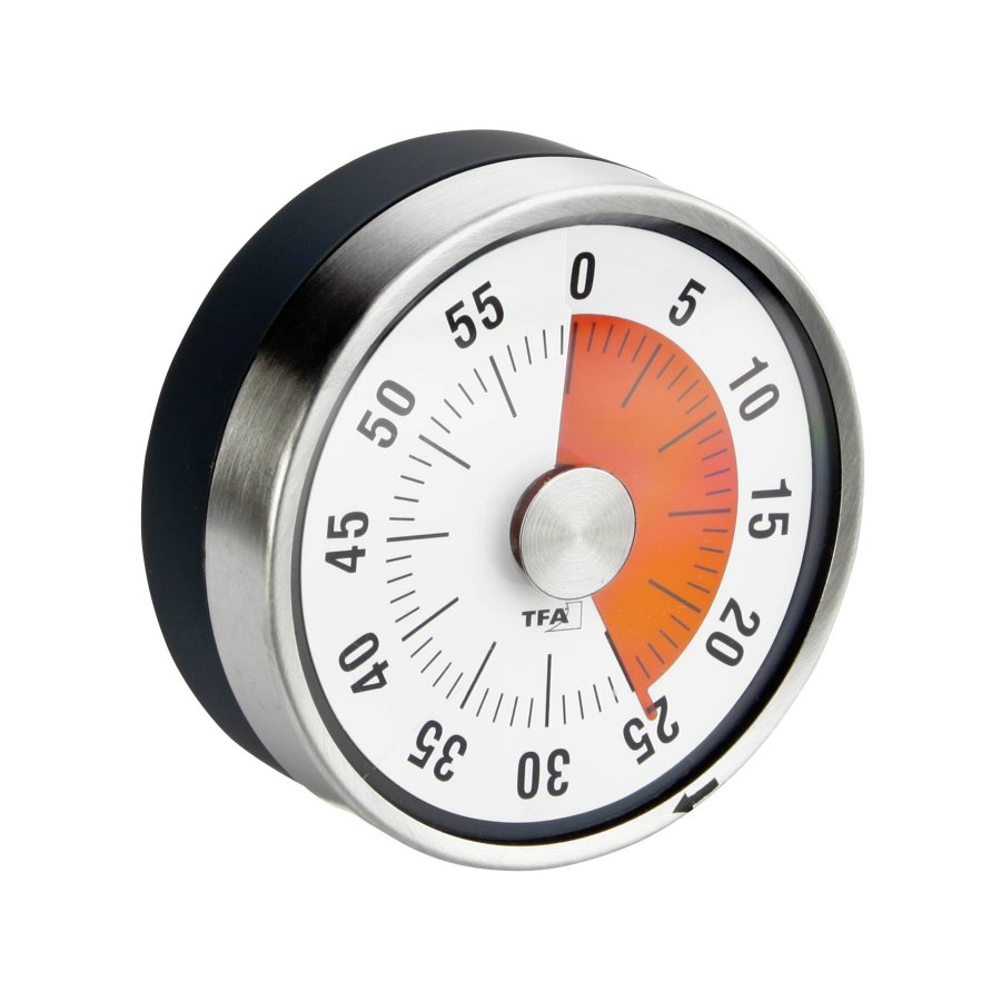TFA 38.1028.10      black/silver puck kitchen timer #1