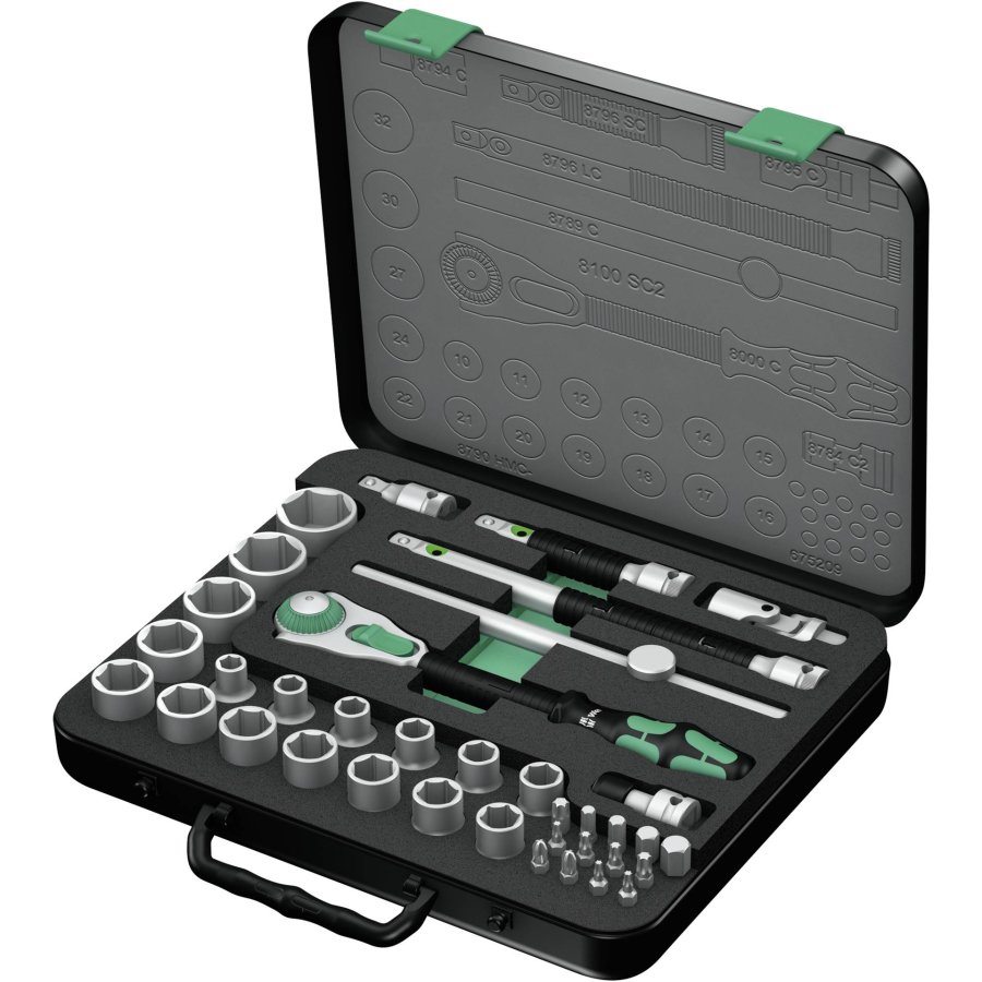 WERA 8100 SC 2 Zyklop Speed Ratchet set 1/2  drive metric #1