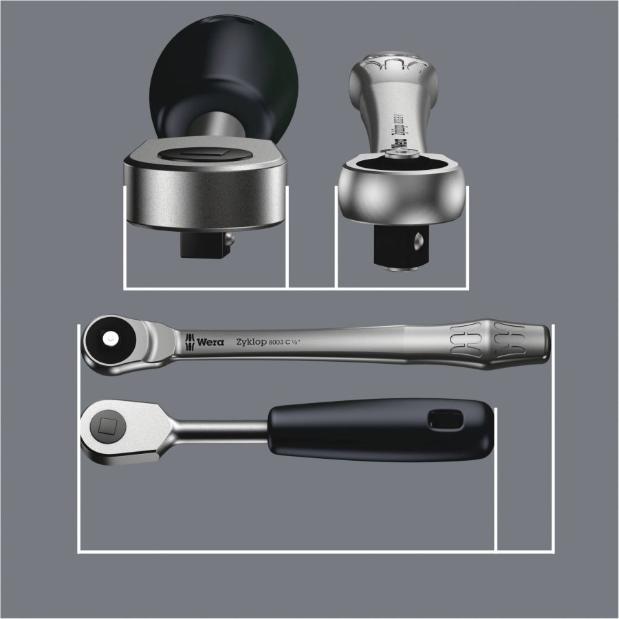 WERA 8100 SC 7 Zyklop Metal ratchet set push-through square #5