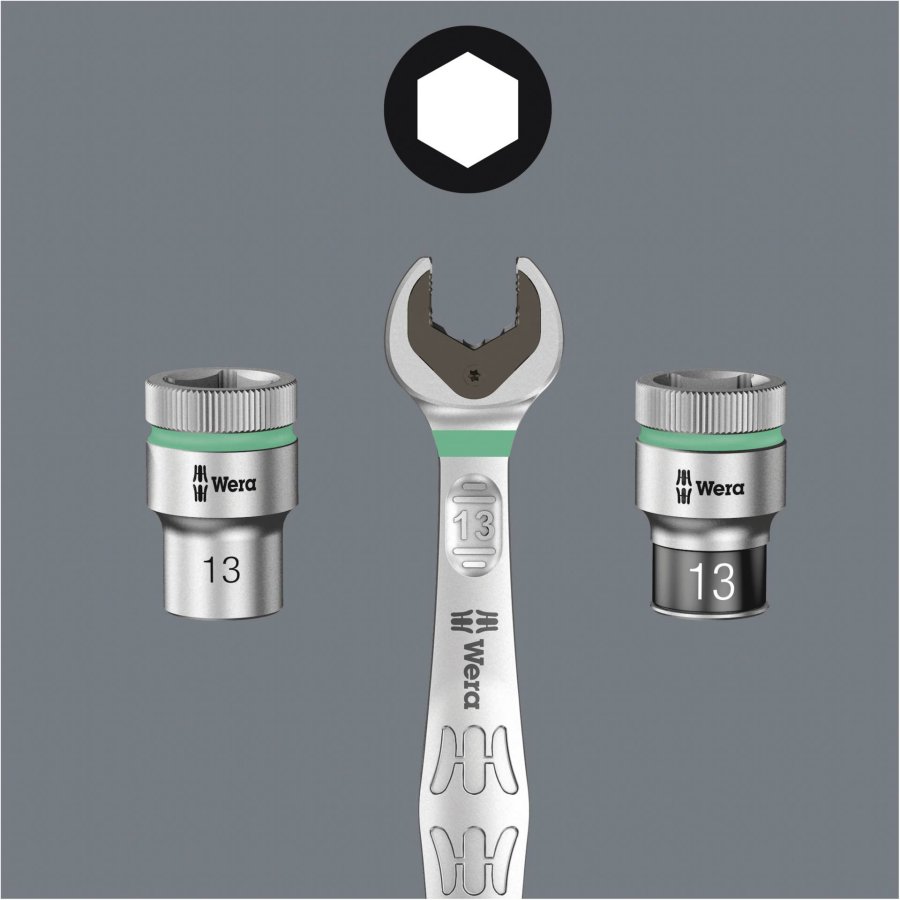 WERA 8100 SC 7 Zyklop Metal ratchet set push-through square #9