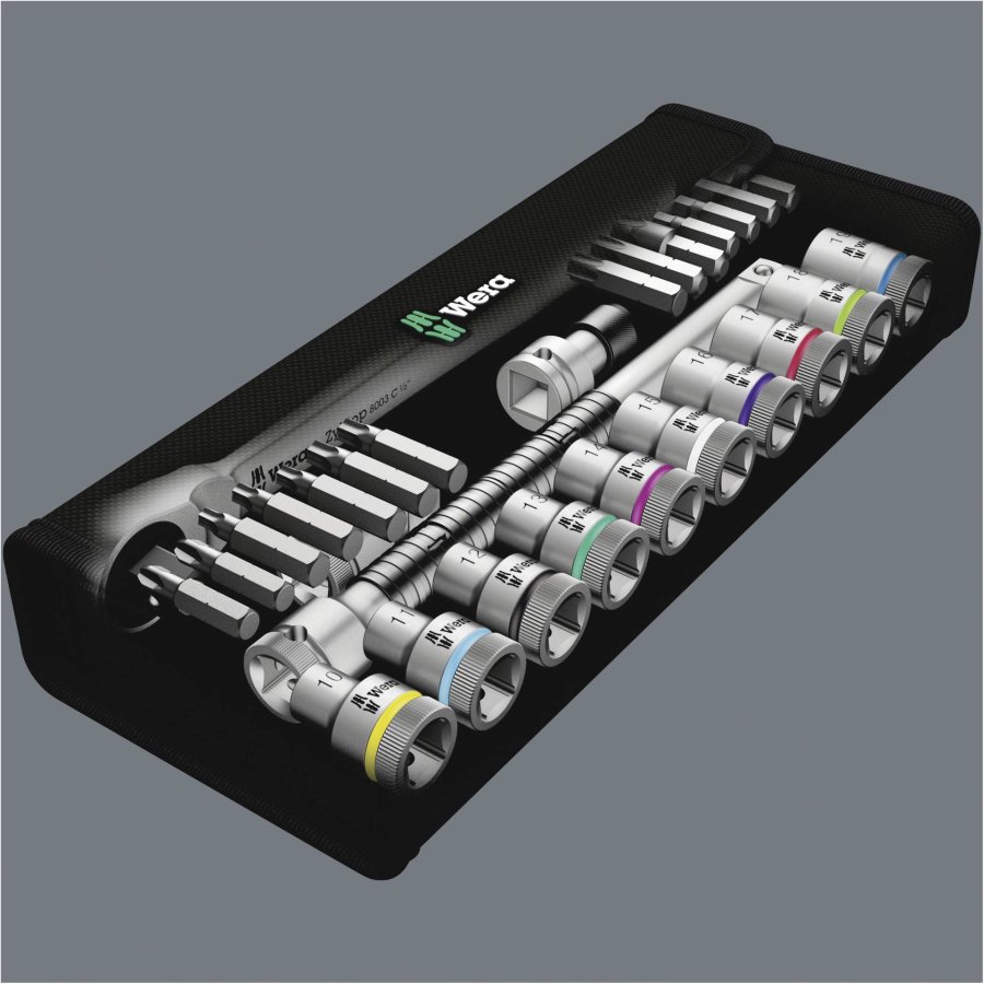 WERA 8100 SC 7 Zyklop Metal ratchet set push-through square #10