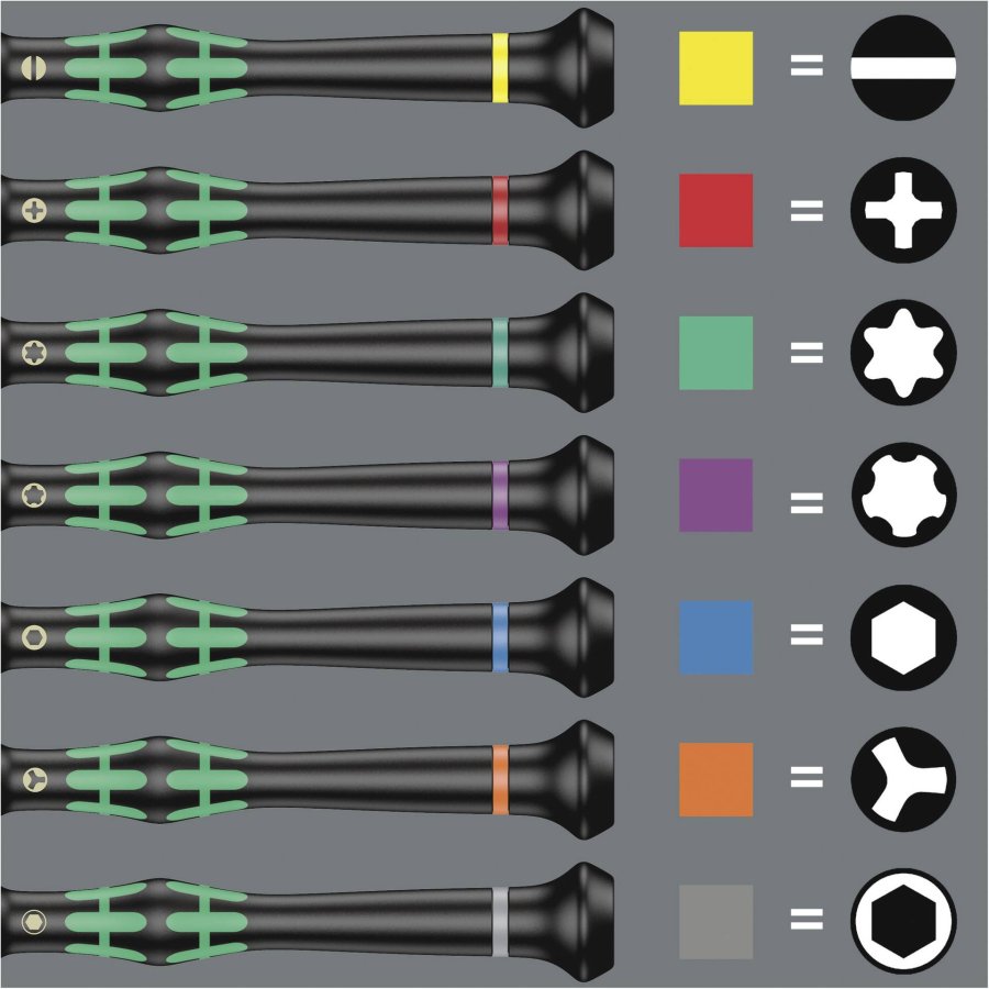 WERA 2050/6 for electronic applic. screwdriver set + Rack #9