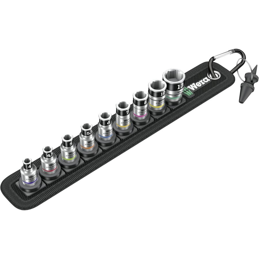 WERA Belt A 1 Zyklop socket set w. holding funtion 1/4  drive #1