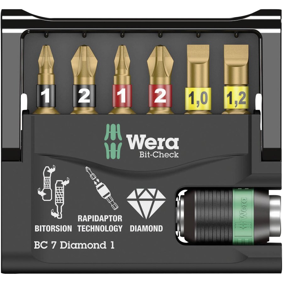 WERA Bit-Check 7 Diamond 1 bit set + rapidaptor holder #2