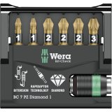 WERA Bit-Check 7 PZ Diamond 1 Bits + rapidaptor holder #2