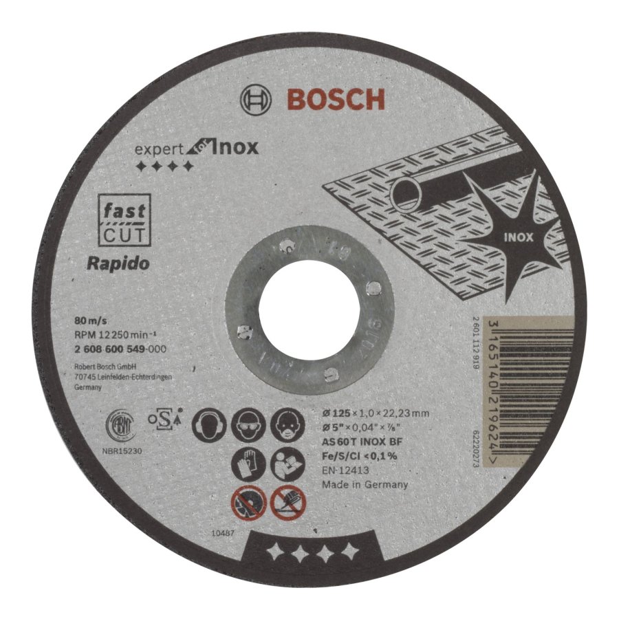 Bosch cutting disk INOX Rapido straight 1,0x125mm #1