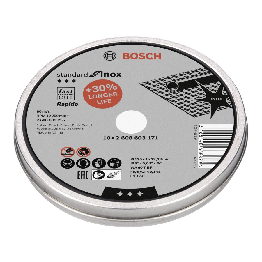 Bosch cutting disk straight for Inox Rapido in Dose 10x125,1mm #2