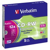 1x5 Verbatim CD-RW 80 / 700MB 10x Speed, Colour, Slim #1